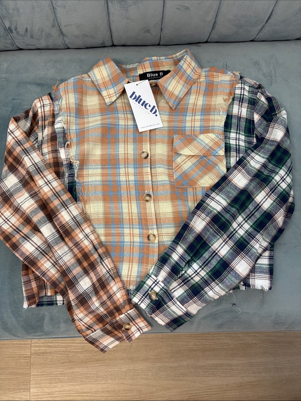 Women’s Multicolor Plaid cropped Flannel